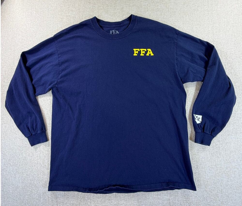 FFA Unisex XL Blue 2020 Graphic Long Sleeve T Shirt Agriculture Future Farmers